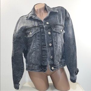 Pull&Bear Washed Black Denim Jacket